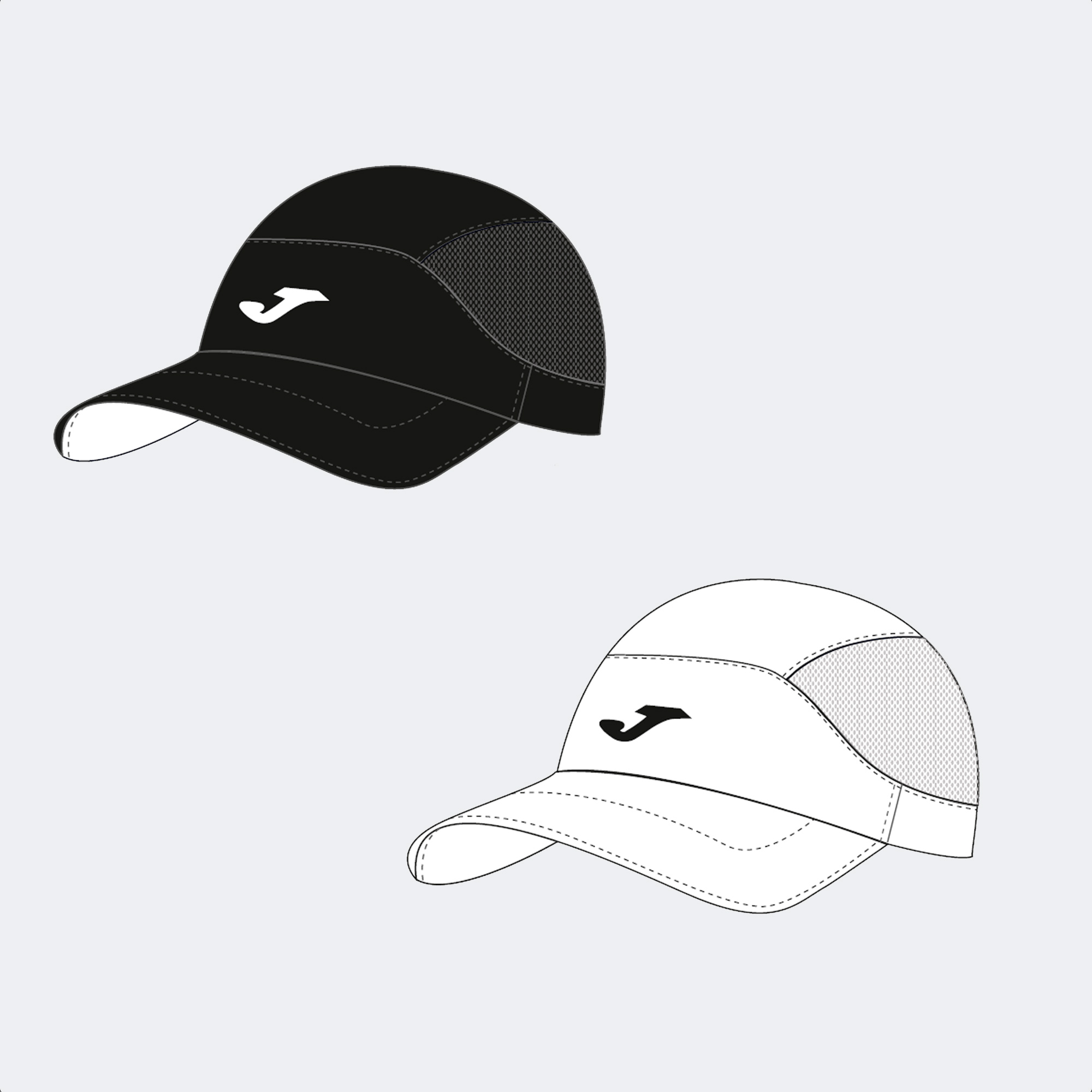 GORRA RUNNING NIGHT NEGRO BLANCO — JOMA — 400580.102