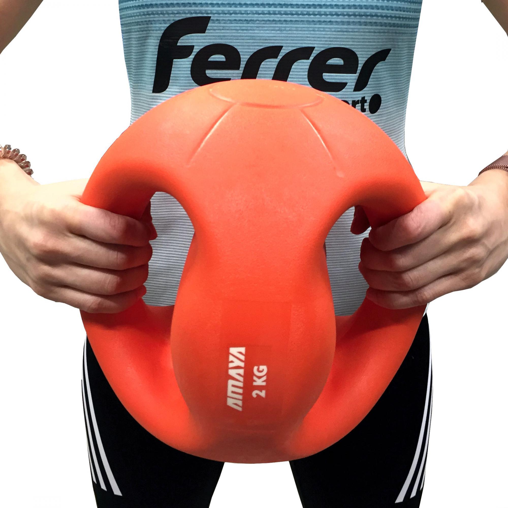 Balón medicinal con asas - 2kg - Amaya Sport - color naranja
