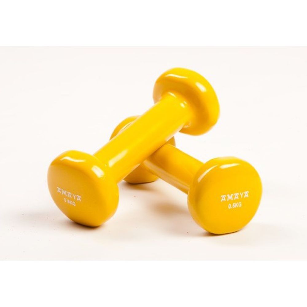 pesas de vinilo 0.5 kg Amaya Sport - color amarillo