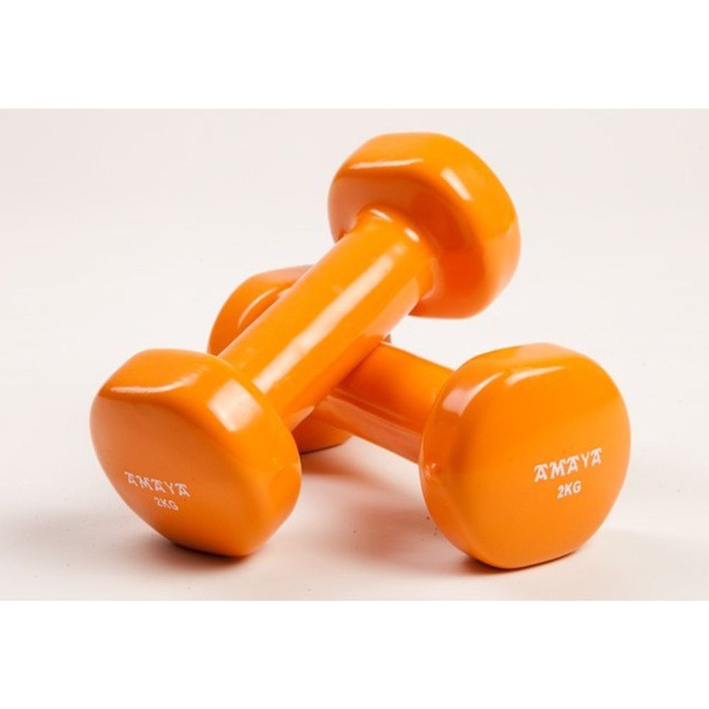 pesas de vinilo 2 kg Amaya Sport - color Naranja