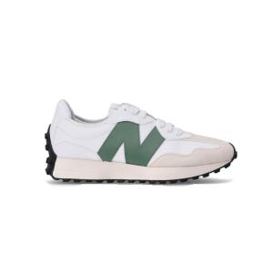 Lateral exterior: logo “N” grande sobre malla blanca y ante beige, estilo retro.