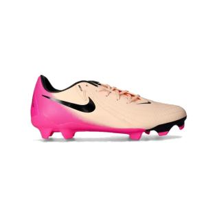 Bota de fútbol Nike Phantom GX 2 Academy vista lateral exterior - diseño naranja para césped natural y artificial