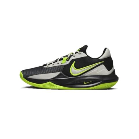 Zapatillas de baloncesto Nike Precision 6 para hombre, modelo DD9535-009, negras y grises, con diseño ligero y amortiguación para mayor rapidez en la cancha