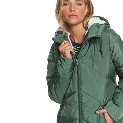 Chaqueta acolchada Mujer Roxy Storm Warning Verde ERJJK03390 GZG0 ferrersport Tienda online de deportes