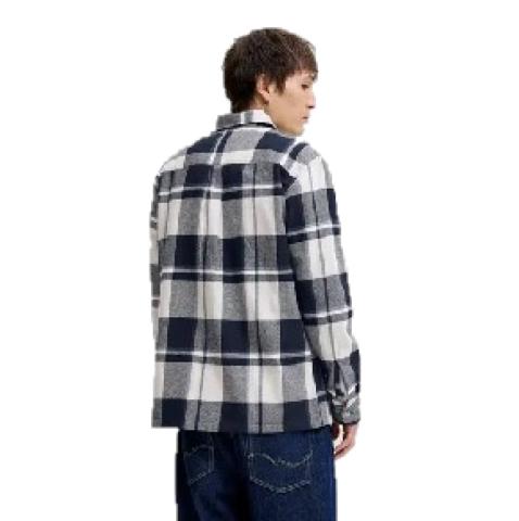 Camisa para hombre - Jack & Jones Jprrayle Melange - 12286804 - Azul - blanco