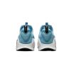 Vista trasera de la zapatilla Nike Metcon Free en azul claro, con tiradores en el talón y diseño envolvente que proporciona sujeción y estabilidad en la parte posterior del pie